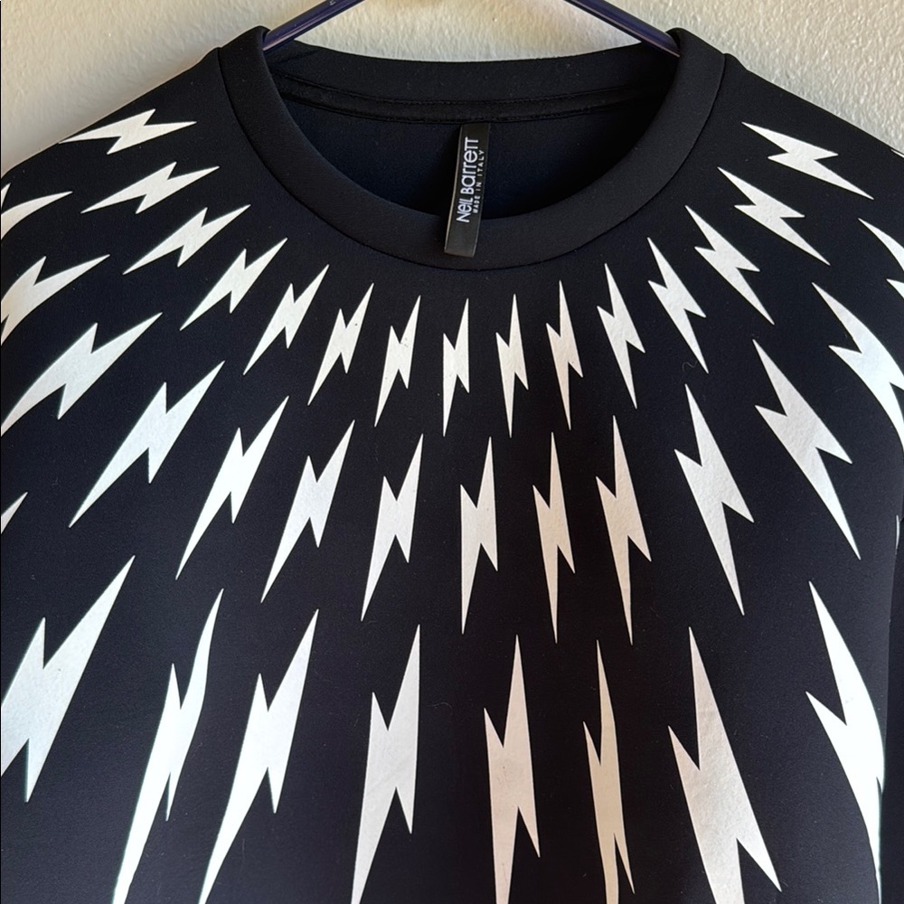 Neil Barrett Monochrome Lightning Bolt Top